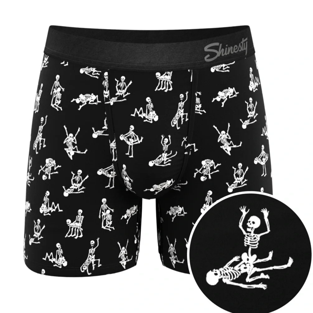 The Bare Back Bones Glow in the Dark Skeletons Ball Hammock®‎ Pouch Underwear